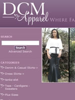 Screenshot of DCM Apparel with the tagline Where Fashion Meets Modesty