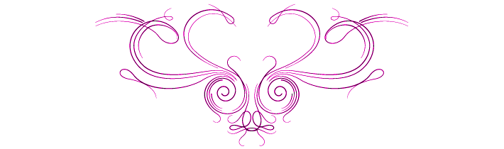 Decorative line image with heart-shaped scrolls
