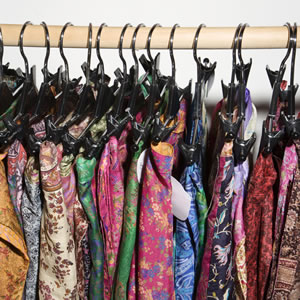 Rack of luxurious clothing