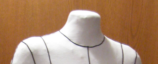 Shoulders of custom-cast dressform for apparel design